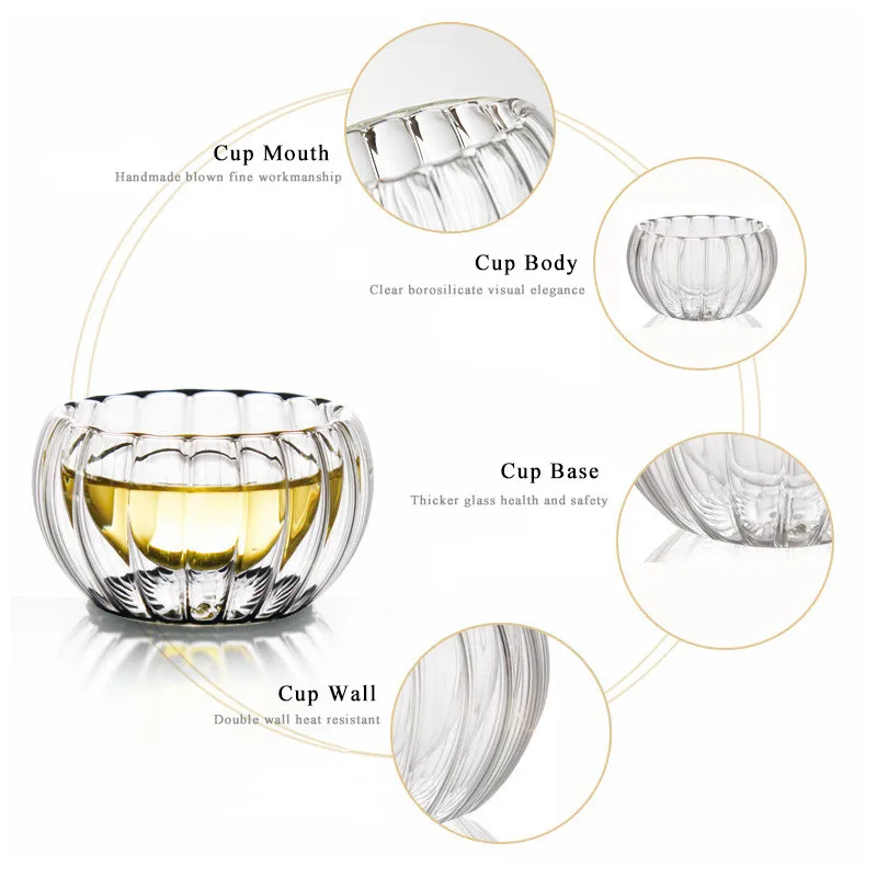 double wall glass tea cup