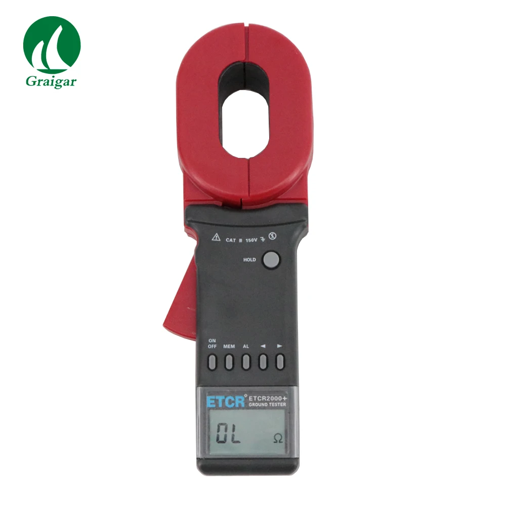 Etcr2000+ Digital Clampon Earth Ground Resistance Meter Wide Range 0.