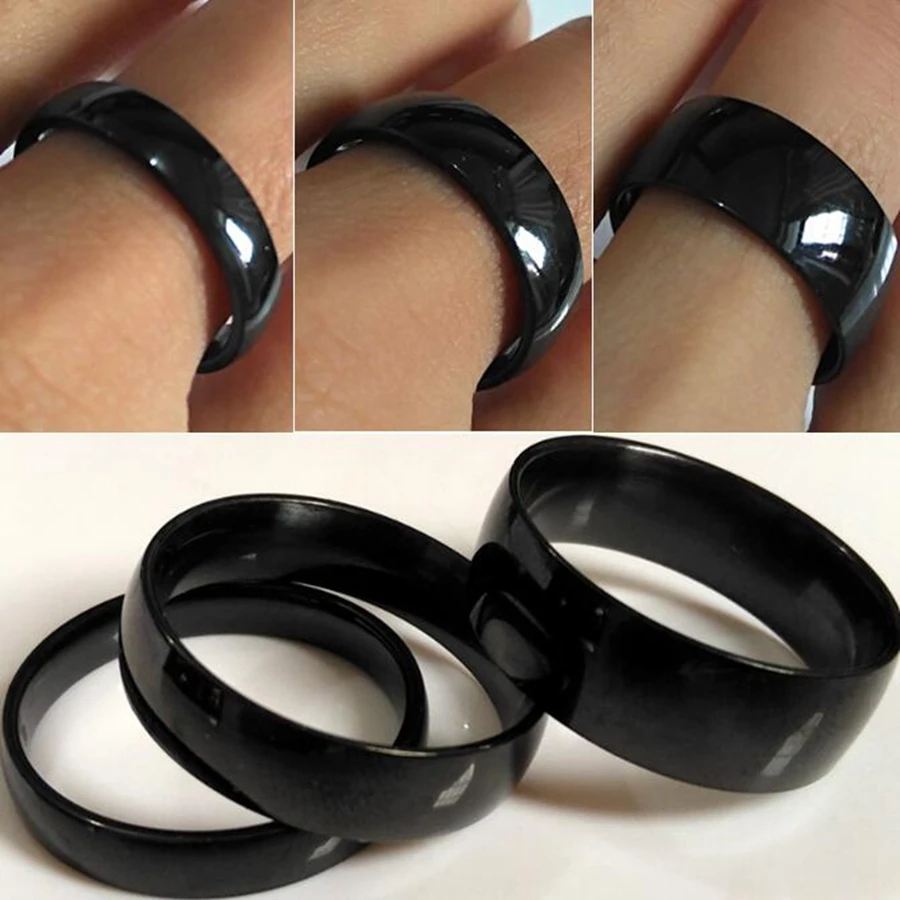 

NEW mix 100pcs BLACK band Wedding Rings 4MM 6MM 8MM Comfort-fit 316L Stainless Steel Wedding Ring Smooth Plain Classic Jewelry