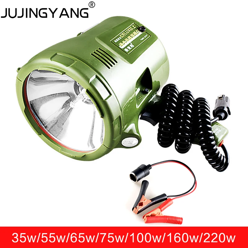 Beste 220 w Marine Zoeklicht, 160 W HID spotlight, 12 v 100 W xenon lamp, 35 W 55 W 65 w 75 w draagbare Spotlight voor auto, jacht, camping, boot,