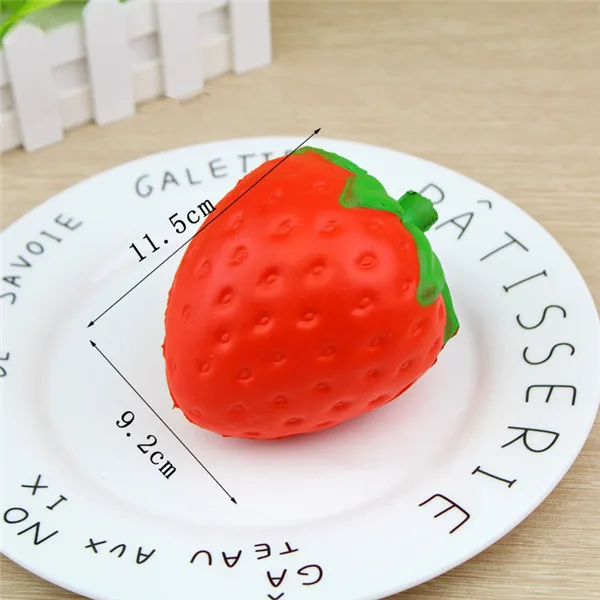 Big Jumbo Juicy Squishy Strawberry Fake Artificial Food Fruit Memory Foam Venting toys - 4