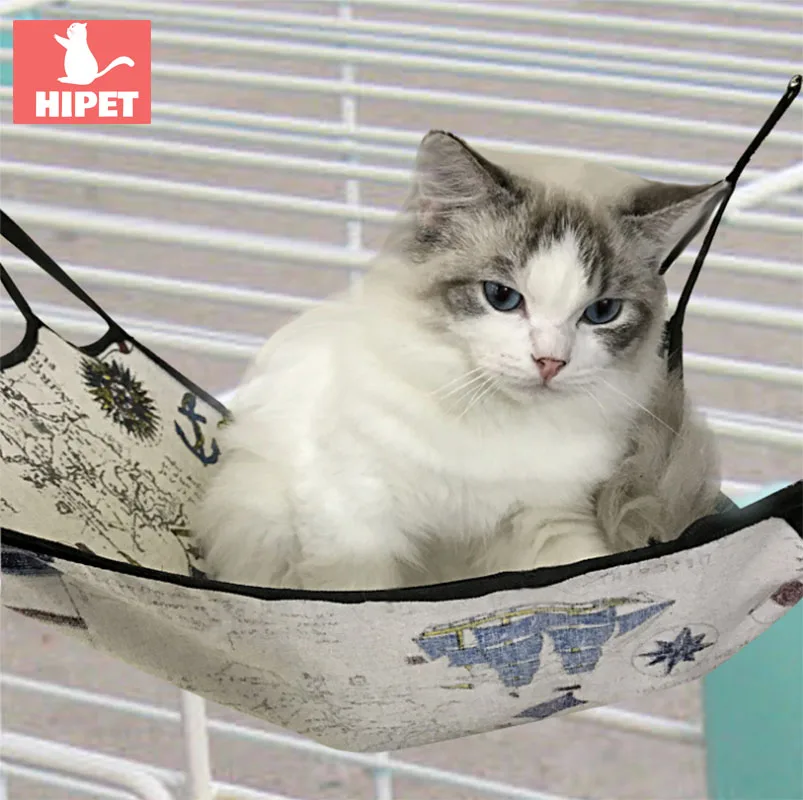 

Linen Cool cat mat soft comfortable hammock summer healthy stretch breathable kitten puppy bed portable jump bed color random