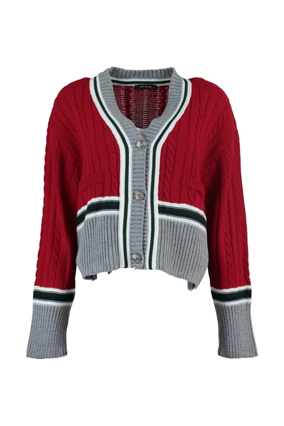 

Trendyol WOMEN-Red Button Sweater Cardigan TWOAW20FV0017