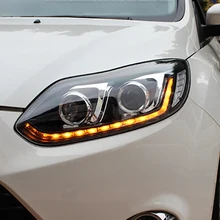 headlights For ford focus 2012 2014 Q5 bi xenon lens+LED light guide DRL+H7 HID Kit car styling LED headlamps For focus headlights For ford focus 2012 2014 Q5 bi xenon lens+LED light guide DRL+H7 HID Kit car styling LED headlamps For focus