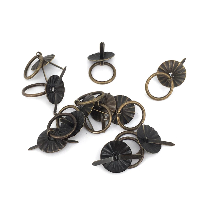 

10PCS 19mm Metal furniture handle Antique drawer Drop Ring Dresser knobs Cabinet Chest jewelry box Pull handle