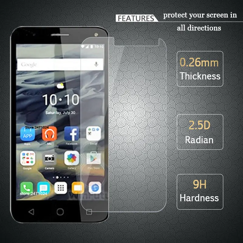 

RONICAN FOR Alcatel POP 4 5051D Tempered Glass 0.26mm 2.5D 9H Screen Protector Protective Film For Alcatel One Touch Pop 4 5.0