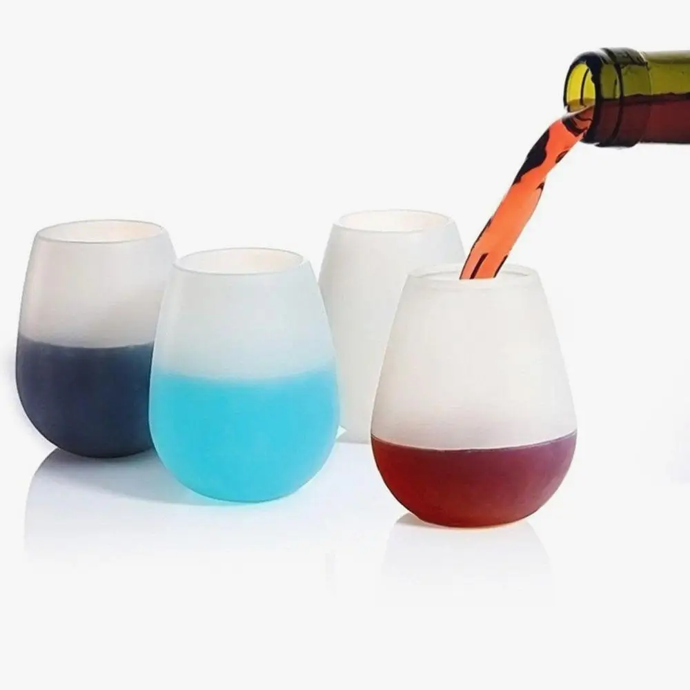 

Dropshipping 4pcs/Set Unbreakable Silicone Wine Glass Cup Anti-slip Food Silicone Wine Glass Beer Cups Portable For Beach Travel