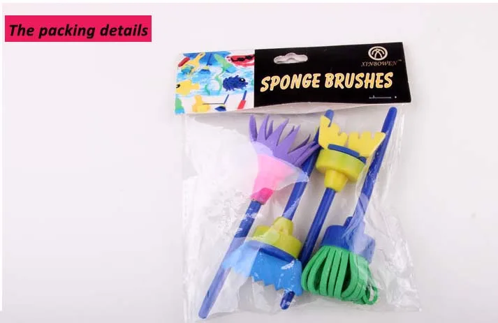

4Pcs/set)Finger Painting For Rotate Spin Sponge Paint Brush Flower Graffiti Art Draw Paint Toys Tool School Stationery Supplies