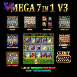 Новый Мега 7 в 1 Win 40-96 crazy monkey/фруктовый коктейль/гараж/Lucky Haunter/ резидентов/скалолаз/пирата для игровых автоматов