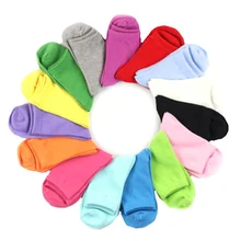 12 пар женских однотонных Хлопковых Носков ярких цветов для девочек