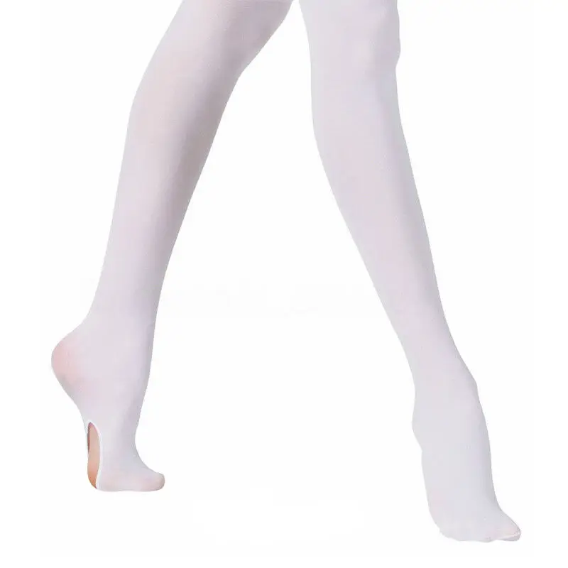 Студия качества 90 денье девушки танцевальные колготки балетный костюм современный из Великобритании сток - Цвет: Белый