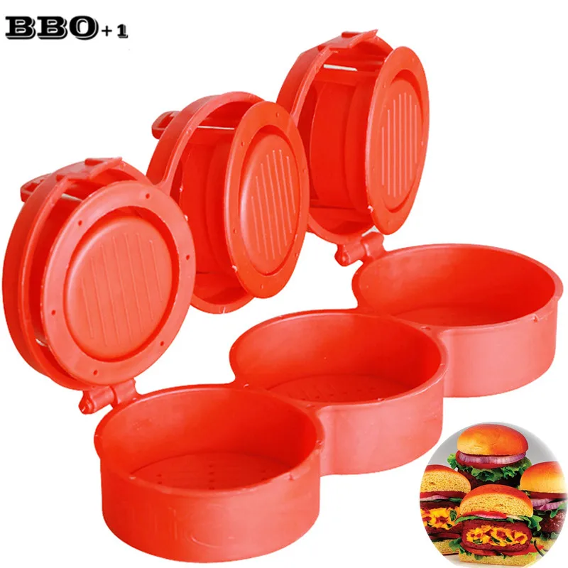 Buy Plastic Burger Press DIY Hamburger Mold Triple