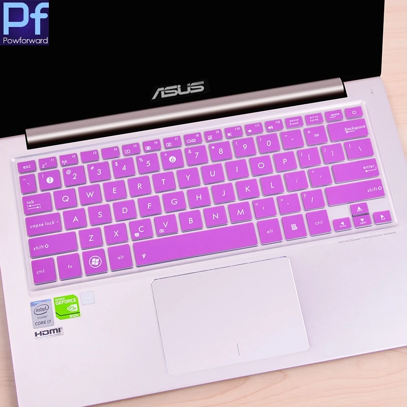 Силиконовая клавиатура защитная крышка для 13,3 дюймов ASUS ZenBook флип UX360CA UX360C UX360CA U310 UX310 UX330 UX330U UX330UA UX330C - Цвет: purple