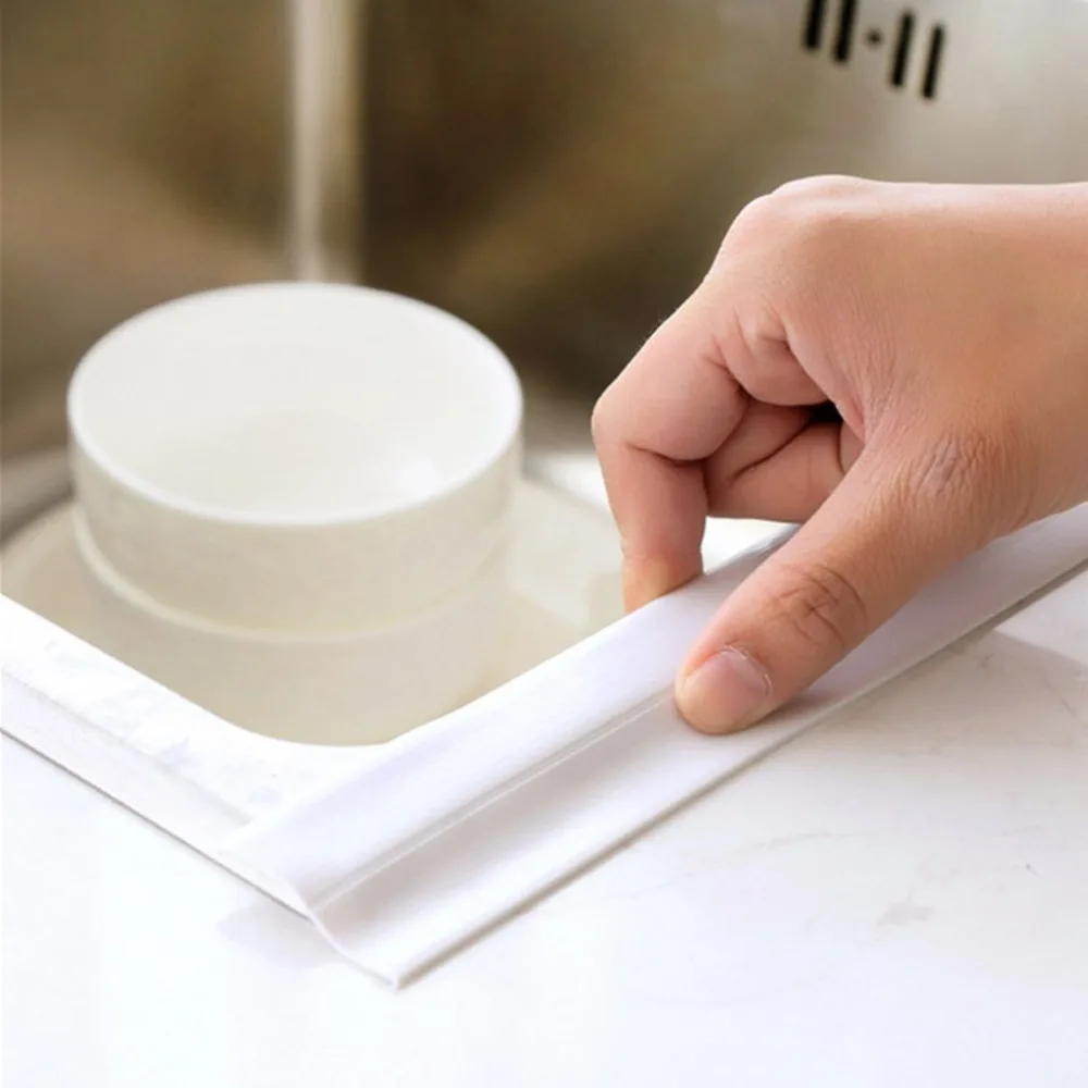 3.2mx3.8cm Mildew Resistant Kitchen Sealing Strip Waterproof Bathroom Wall Stickers Self Adhesive Bath Sealing Strip