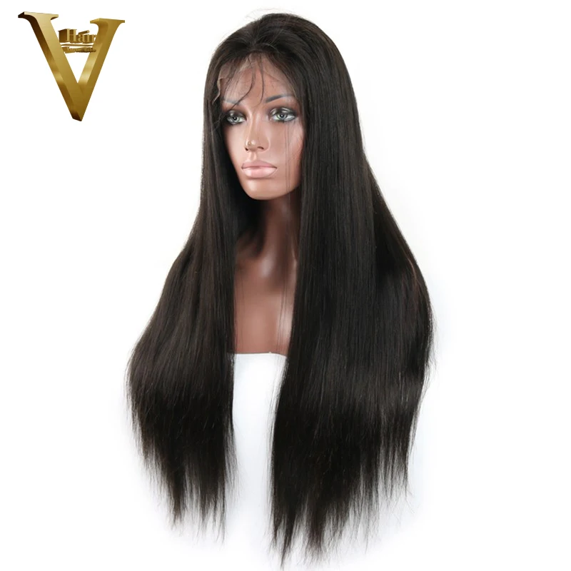 

180% Density Straight Glueless With Silk Base Wigs Lace Front Human Hair Wigs Per Plucked Remy Hair Brazilian Natural Color