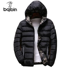 Новая мужская куртка с капюшоном, парки, пальто, Двусторонняя одежда, модная зимняя теплая Толстая стеганая куртка, Мужская верхняя одежда