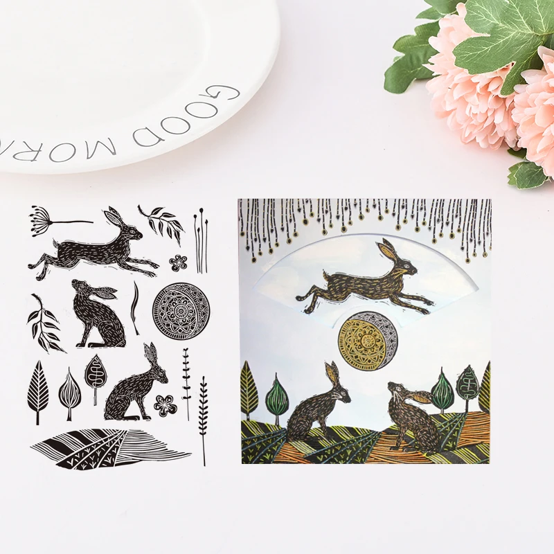 

rabbit Transparent Clear Silicone Stamp/Seal for DIY scrapbooking/photo album Decorative clear stamp sheets