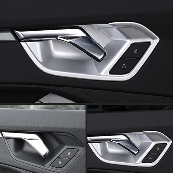 

For Audi Q3 2019 Side Door Interior Handle Bowls Cover Trim Decor Sticker Car Styling