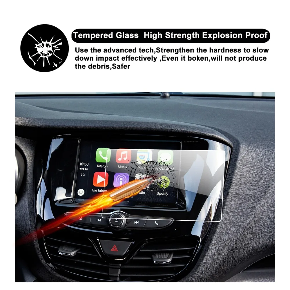 

RUIYA screen protector for Opel Karl IntelliLink R4.0 7inch car navigation touch screen,9H tempered glass screen protective film