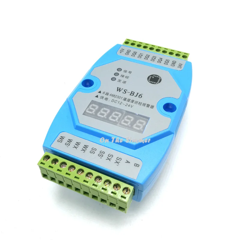 

6 way AM2301 temperature temperature and humidity collector alarm alarm table MODBUS RTU 485 network
