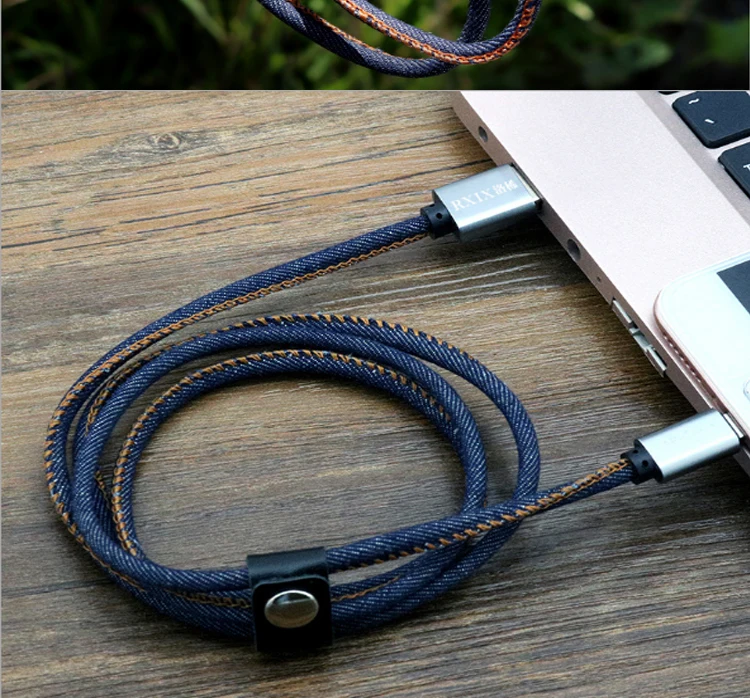 2,4 A 1 M Micro usb type C кабель прочный джинсовый плетеный кабель синхронизации данных для мобильного телефона USB кабель для зарядки и синхронизации данных iPh 7 6s