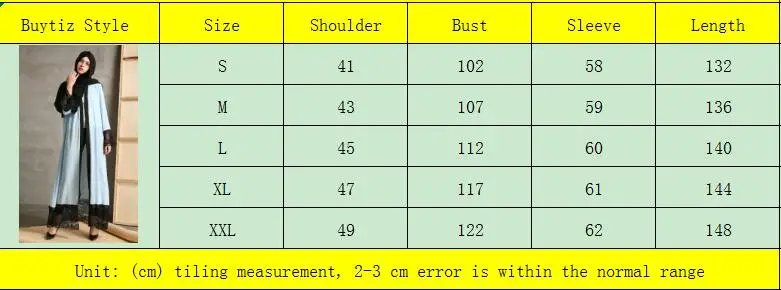 Buytiz синий шифон Кружева Исламская одежда с длинным рукавом халаты Абая поклонение арабский Средневосточный Турция Кафтан мусульманское