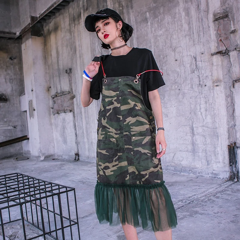 Maxi Dress Casual Camouflage Dresses Camo Sweatshirt Dress Thyan
