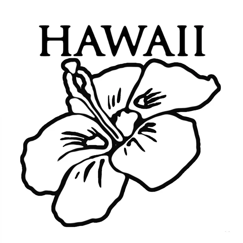 Hibiscus Flower Vinyl Decal Sticker Hawaii Hawaiian Islands 