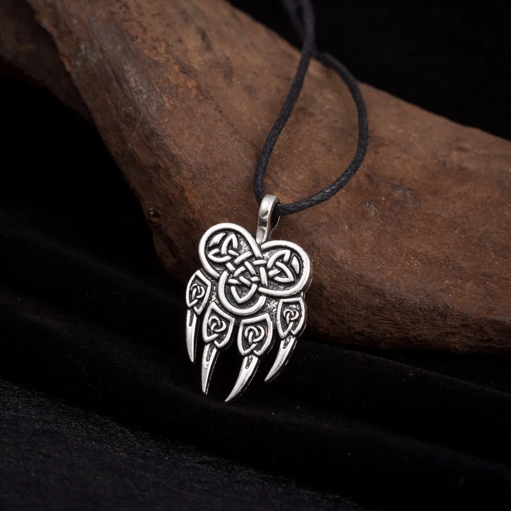 Dawapara лапа талисман амулет Викинг ювелирные изделия славянский кулон ожерелье Велес символ бога Warding медведь мужские Религиозные Подвески ожерелье