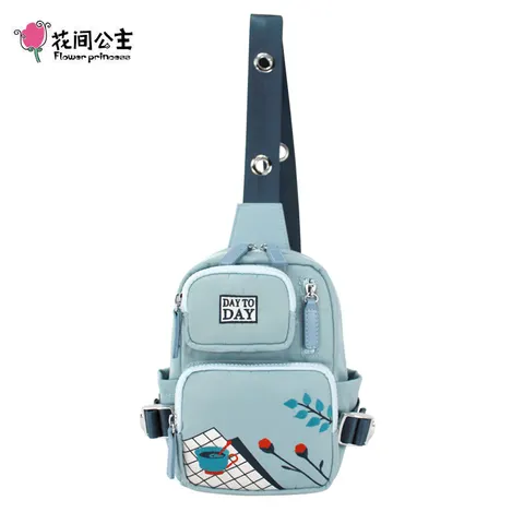 Bolsas de Nylon Pacote de Cintura Pacotes de Viagem Malote do Telefone Flor Princesa Mulheres Bolsa Peito Bordado da Cintura Peito Feminino Menina Lady Peito