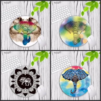 

Mairuige Elephant And Mandala Speed Mousepad Unicorn Round Mouse-pad Gaming Computer Gamer Mousepad for Laptop PC Notebook