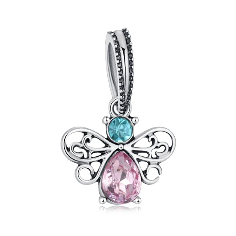 

Elephant crystal Butterfly Beads Fit charms plata de ley 925 original bracelet jewelry valentine's day bijoux DGB635