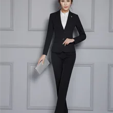 Размера плюс осень-зима Новое поступление Профессиональные формальные брюки для девочек костюмы осень-зима женские комплекты с брюками