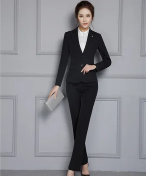 

Plus Size Autumn Winter New Arrival Professional Formal Pantsuits With Jackets And Pants Autumn Winter Ladies Trousers Sets