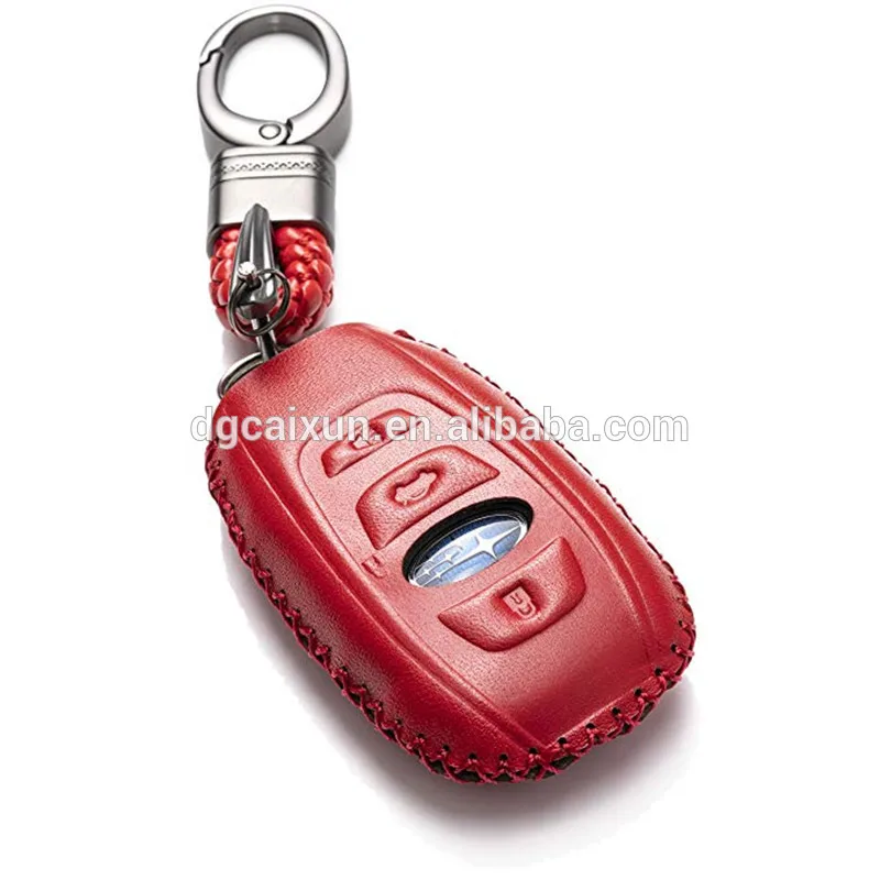 Genuine Leather Remote Key Fob Case Cover Protector for Subaru Forester Impreza Outback WRX BRZ XV Crosstrek