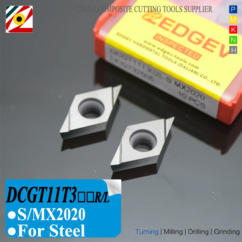 

EDGEV Cermet Carbide Inserts DCGT11T302/04R-S DCGT11T302/04L-S MX2020 Boring CNC Lathe Turning Tools To Substitue TN60