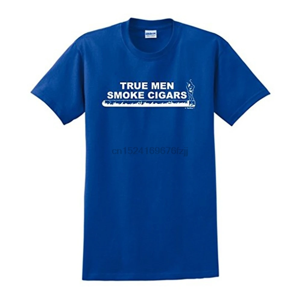 

Cigar Gift True Men Smoke Cigars Gifts Dad Grandpa Short Sleeve Cotton T-Shirt For Men (4 Colors)