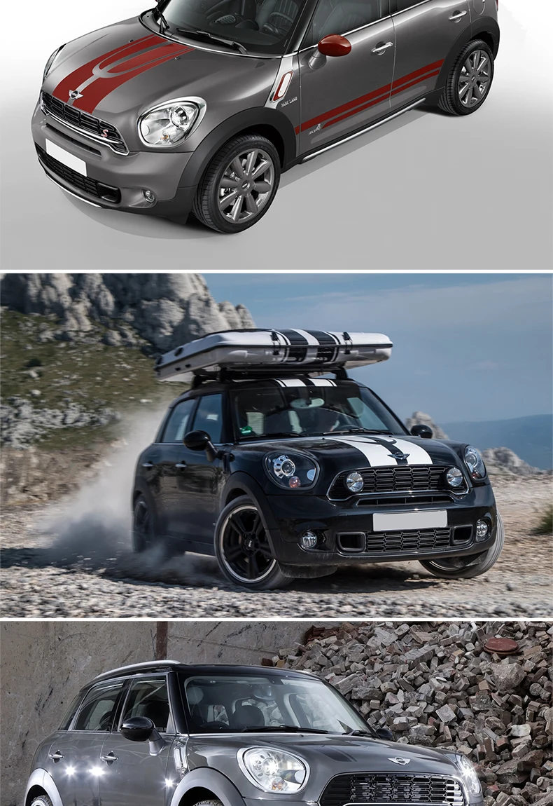 Капюшон в полоску автомобиля наклейка и таблички авто-Стайлинг для MINI Cooper S Countryman, Clubman, MINI Paceman, R56 R60 R61 F54 F55 F56 аксессуары