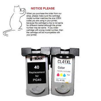 

YOTAT 1set Refurbished ink cartridge PG-40 CL-41 PG40 CL41 for Canon PIXMA IP1180 IP1200 IP2500 MX308 MP140 MP150 MP160 MP210