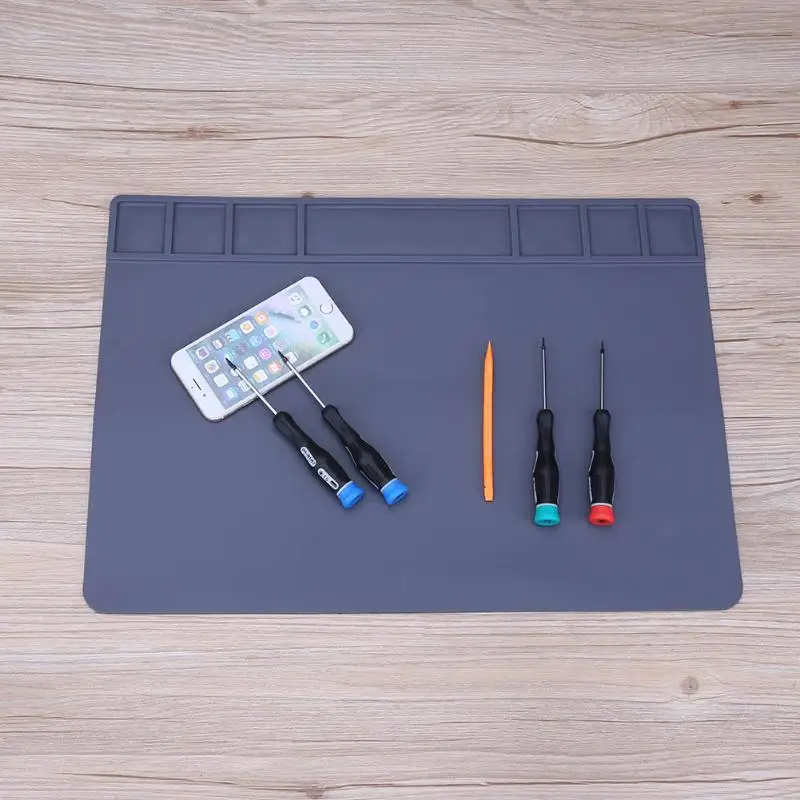 49x35cm Soldering Station Iron Phone PC Computer Repair Mat Heat Insulation Silicone Pad Electronic Maintenance Desk Platform