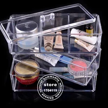 Подарок на день матери кристально чистый три группы коробка ювелирных изделий косметический акриловый Макияж Органайзер коробка для хранения шеф-повара корзина