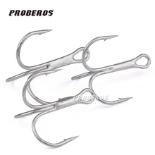 100pcs/Lot Fishing Hook White Overstriking Antirust Treble Hooks Fishhook Tackle Triple Hook Free Shipping