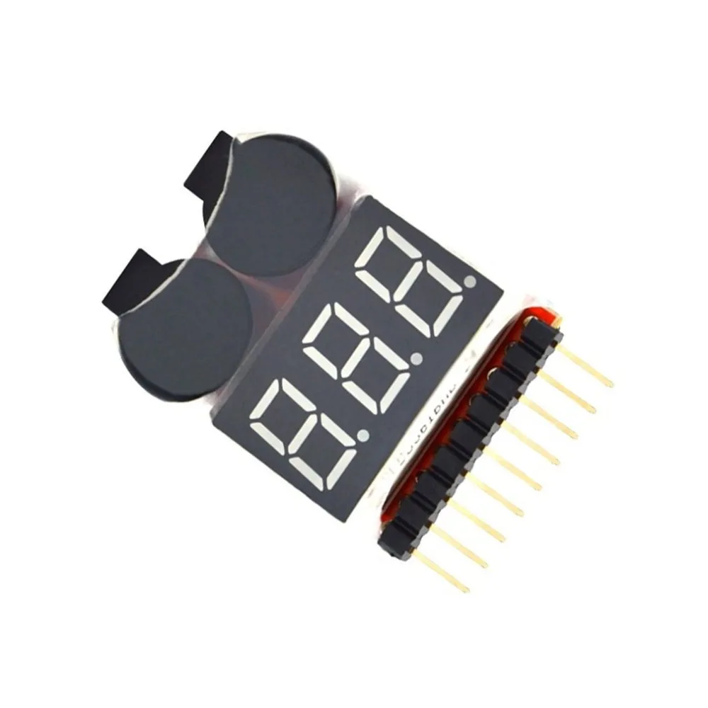 

2 In 1 Li-ion RC Lipo Battery Low Voltage Alarm 1-8S Buzzer Indicator Checker Tester LED Display Board Module