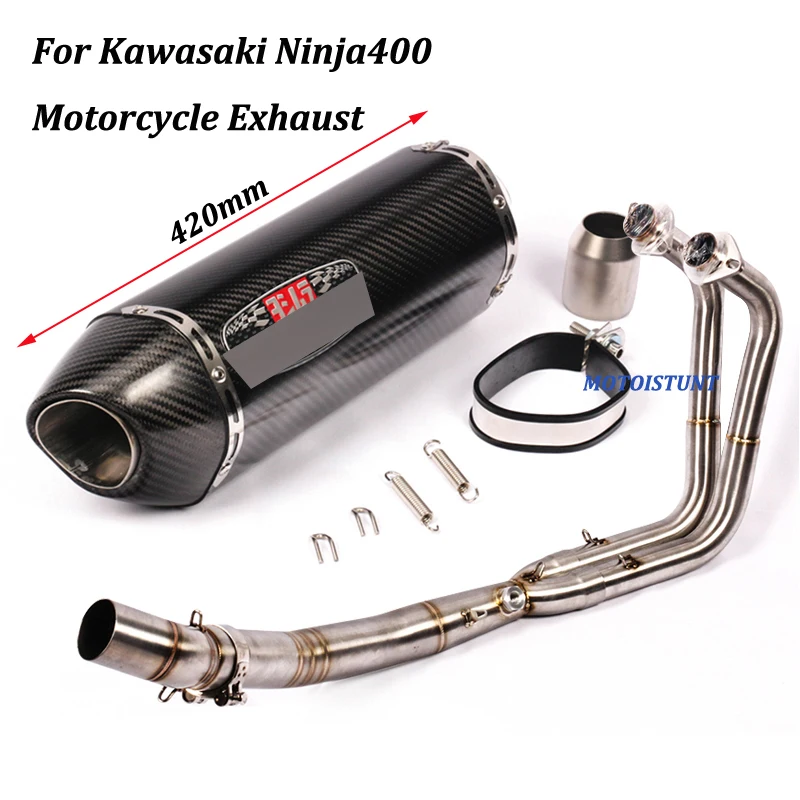 

Slip on For Kawasaki Ninja400 Full Exhaust System Yoshimura Motorcycle Exhaust Muffler Modified With Front Middle Link Pipe