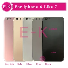 For iphone 6 6G 4.7” Like 7 Style 7mini 6 Plus 5.5” Like 7 Plus back housing cover with buttons sim tray + Battery Stickers