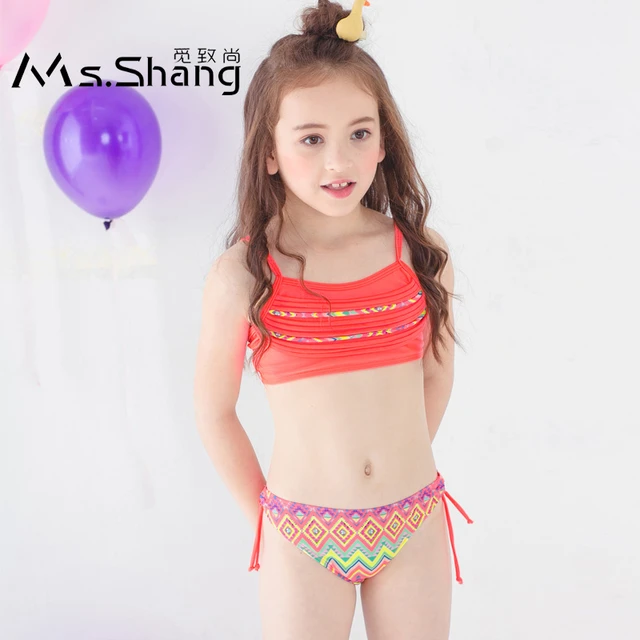 de 3 a 12 años para niña, Bikini de dos piezas, traje baño rosa y azul para niño niña, ropa de baño 2019 - AliExpress