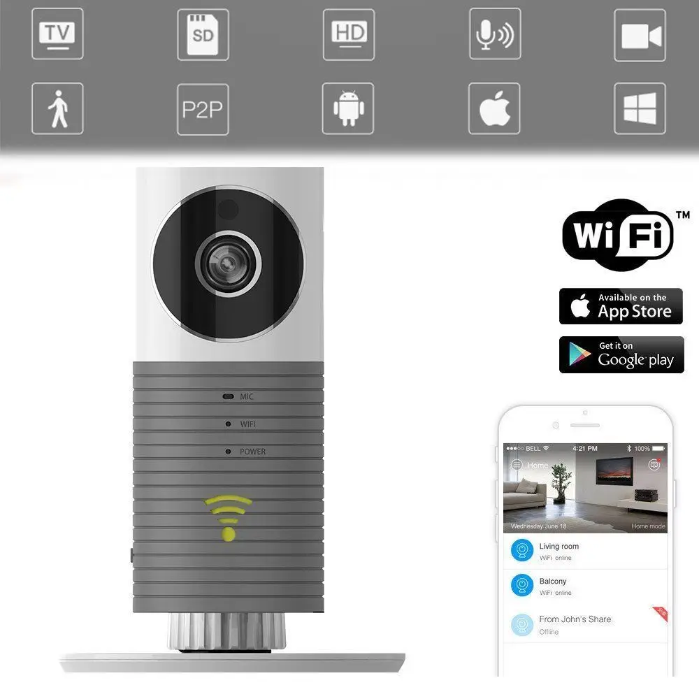 

LESHP Wifi IP Camera 720P HD Smart Wireless Security Camera P2P 3.6mm Baby Pet Monitor Infrared Night Vision Home Serveillance
