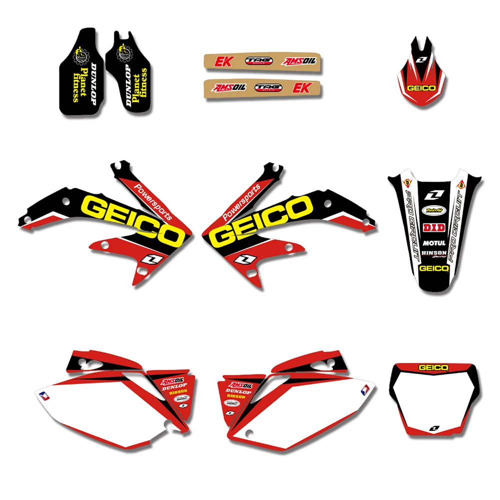 Графические наклейки S & background для Honda CRF450 CRF450R 2005 2006 2007 2008 CRF 450 450R|Наклейки и