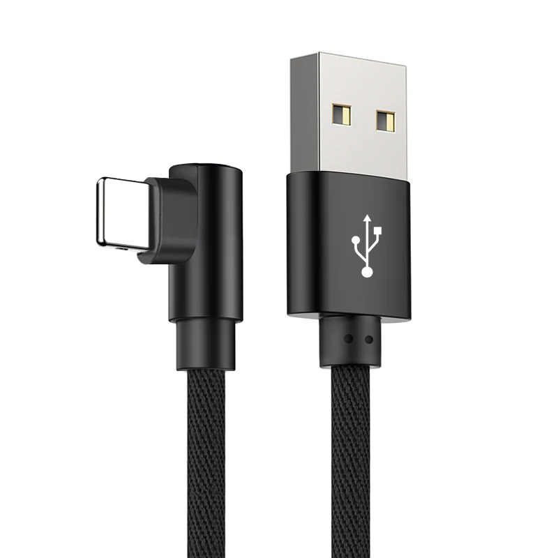 A.S для iPhone зарядное устройство Быстрая зарядка 90 градусов USB кабель для передачи данных для iPhone Xr Xs Max 8 7S 6 Plus 6S SE кабель для мобильного телефона USB шнур - Цвет: Черный