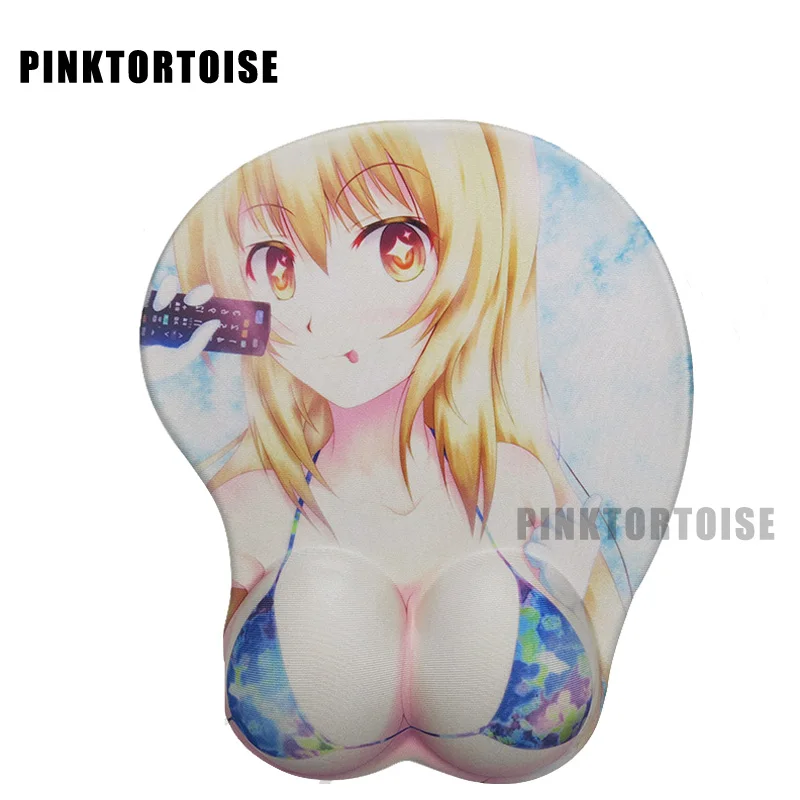 

Drop shipping Mousepad Creative Cartoon Anime 3D Sexy Chest Silicone Mouse Mice Pad Wrist Rest Support